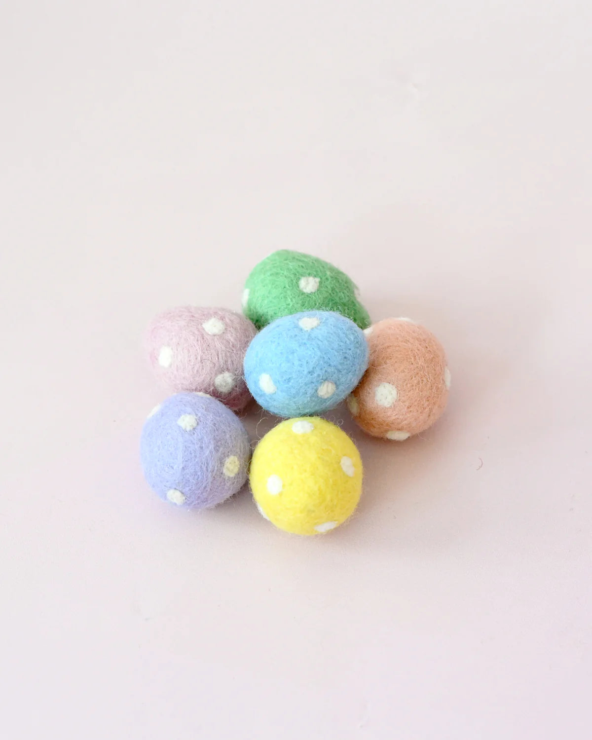 Felt Polka Dot Eggs - Set of 6
