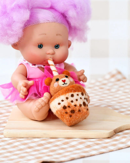 Felt Bear Boba Bubble Tea Drink