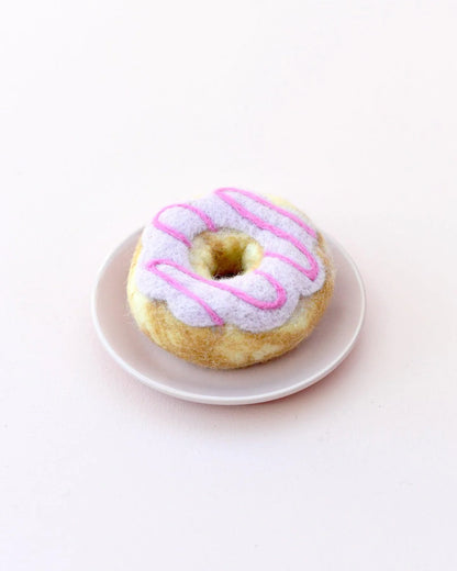 Felt Doughnut with Pastel Frosting and Pink Drizzle