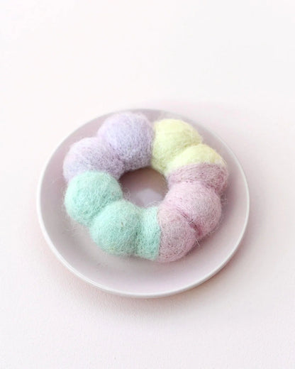 Felt Pastel Glaze Vanilla Pon De Ring Mochi Donut