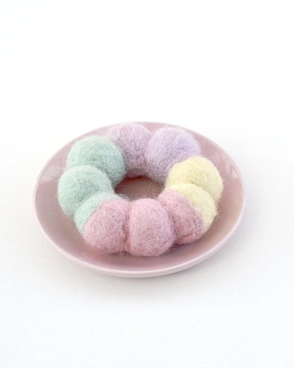 Felt Pastel Glaze Vanilla Pon De Ring Mochi Donut