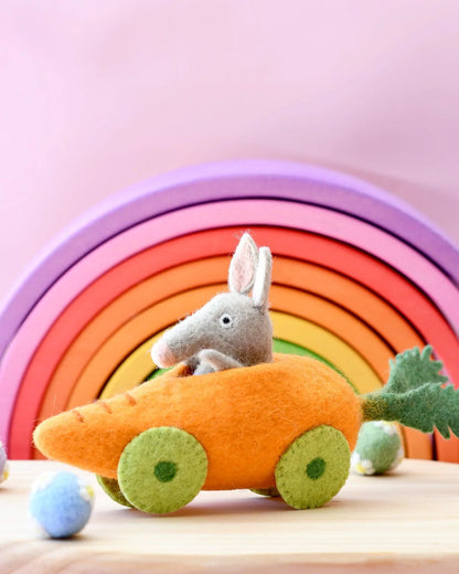 Felt Bilby with Carrot Car Toy