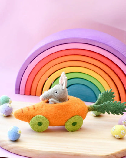 Felt Bilby with Carrot Car Toy