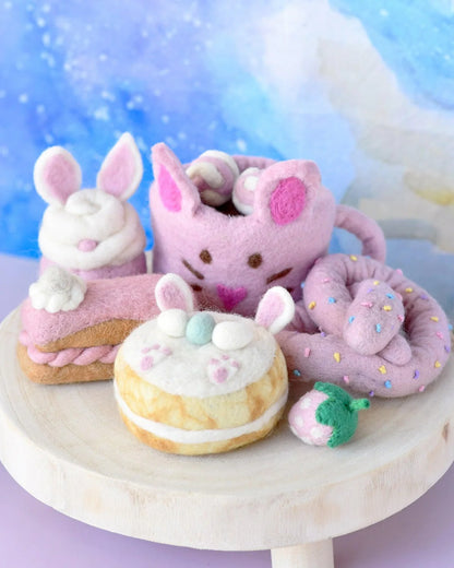 Grazing Box of Easter Felt Play Food (Pink Mug)