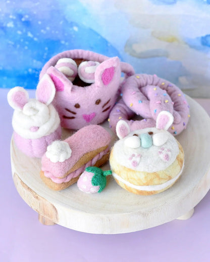 Grazing Box of Easter Felt Play Food (Pink Mug)