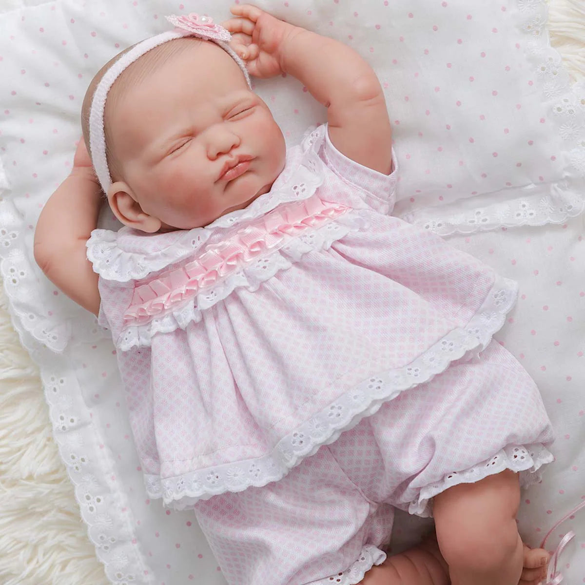 Reborn Doll | Weighted & Hand Painted Soft Body - Pink & White