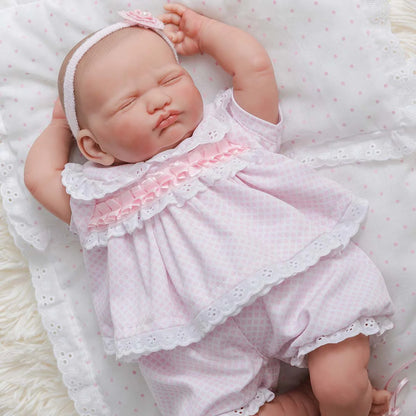 Reborn Doll | Weighted & Hand Painted Soft Body - Pink & White