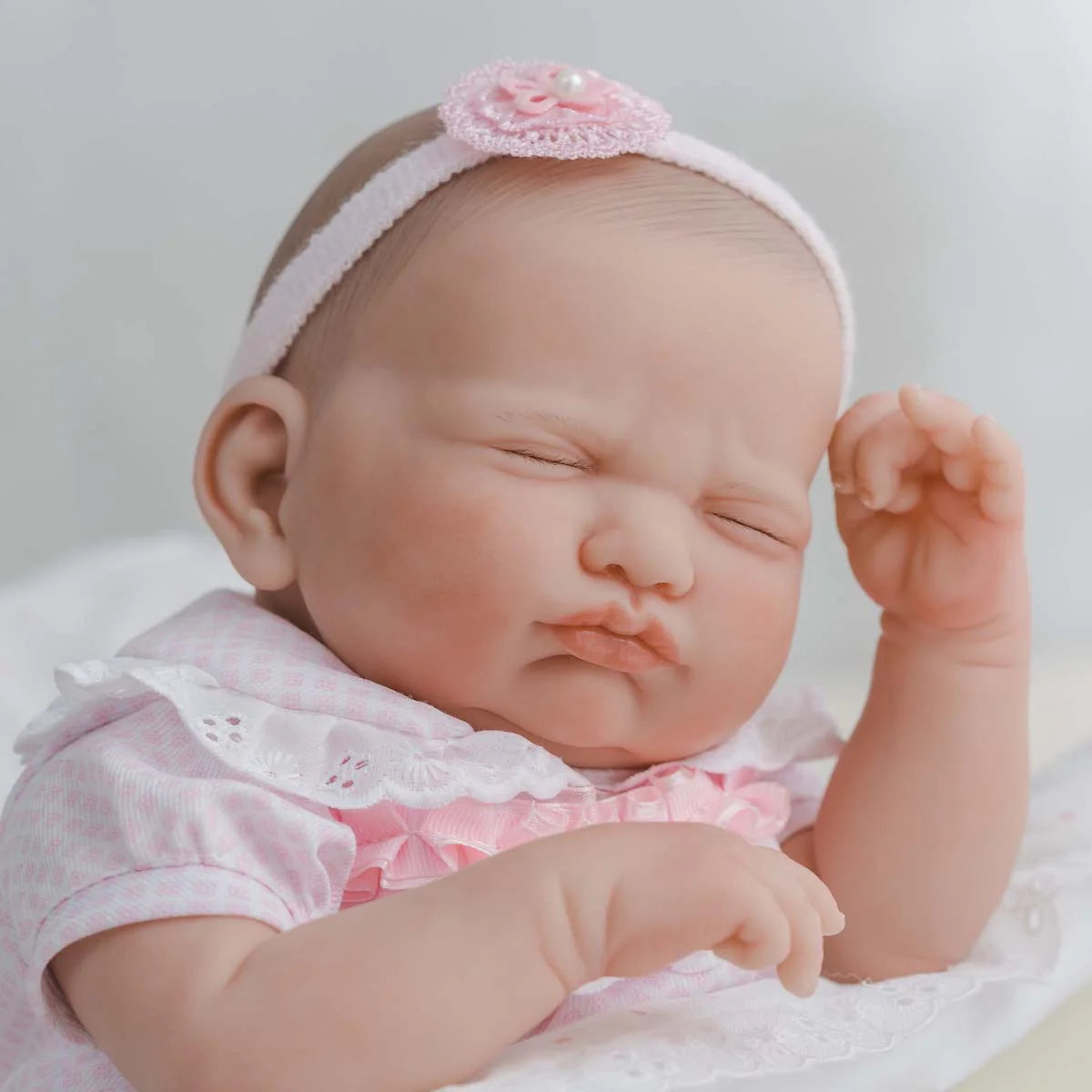 Reborn Doll | Weighted & Hand Painted Soft Body - Pink & White
