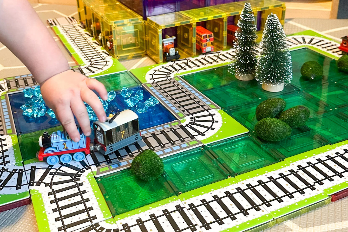 Magnetic Tile Topper - Train Track Pack 36 Piece