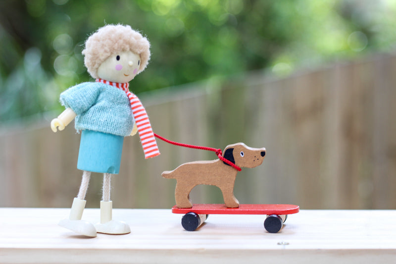 Wooden Doll - Mr Goodwood & His Dog