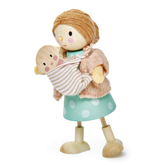 Wooden Doll - Mrs Goodwood & a Baby