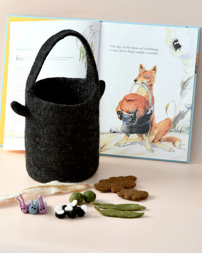 Felt Wombat Stew Billy Can and Small Parts Play Set