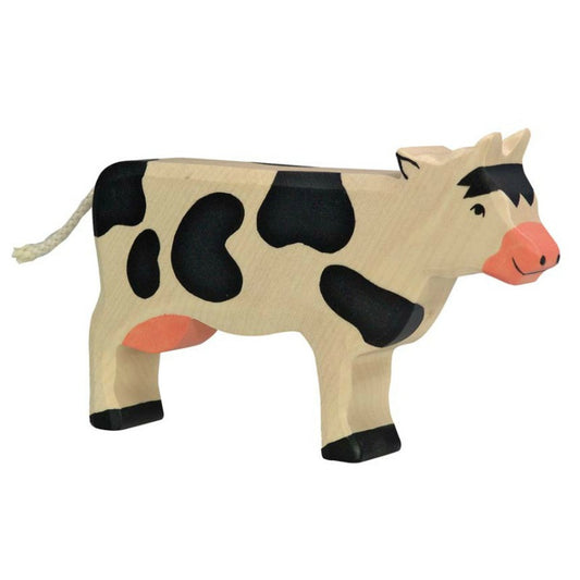 Cow, standing, black - Holztiger