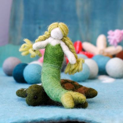 Felt Waldorf Mermaid - Green Hair