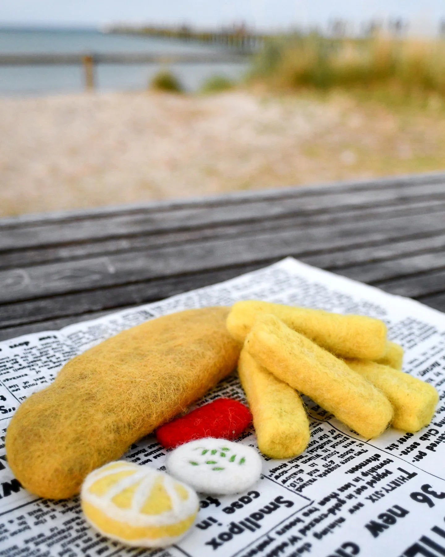 Felt Fish and Chips Stack