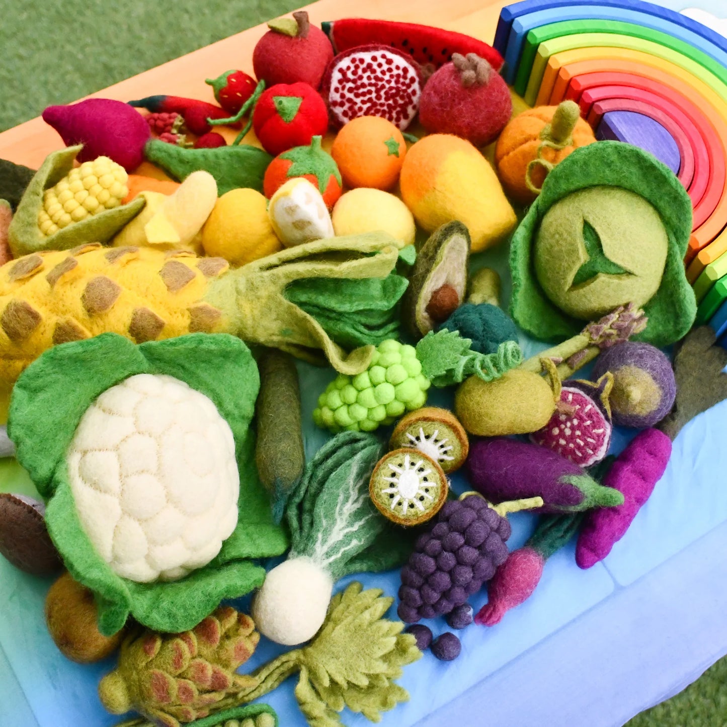 Felt Vege and Fruit Eat the Rainbow - 12 pieces