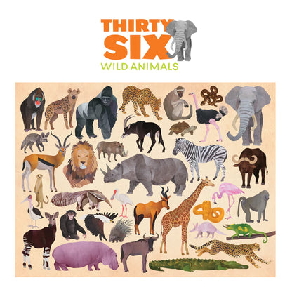 36 Animal Puzzle - Wild Animals 100pc