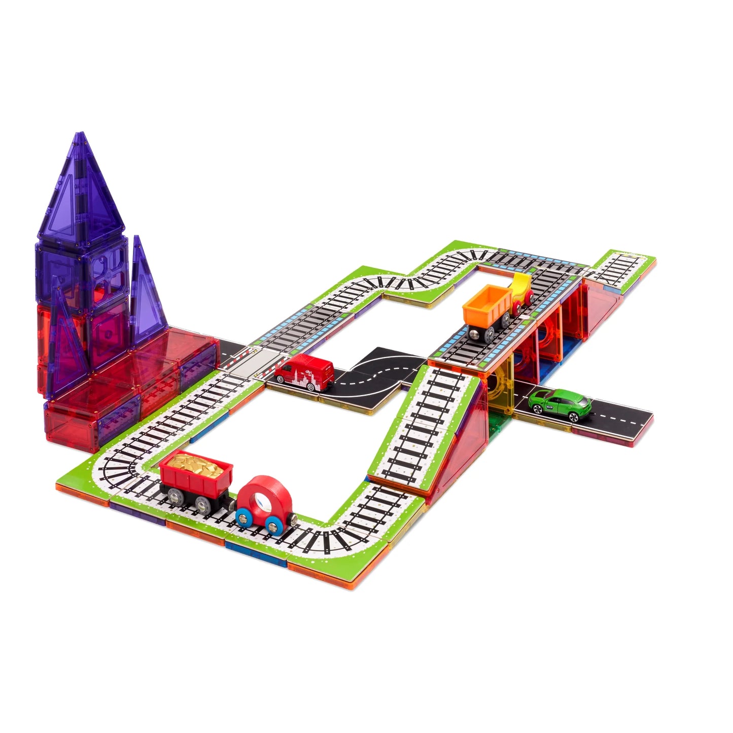 Magnetic Tile Topper - Train Track Pack 36 Piece