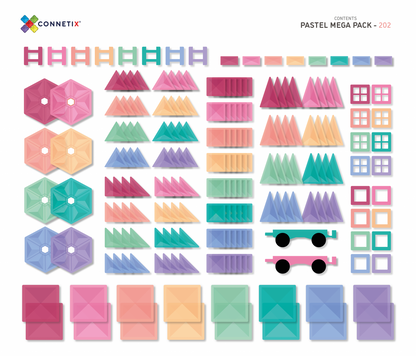 202 Piece Pastel Mega Pack - Connetix Tiles *Click and Collect or In Store Purchase Only*