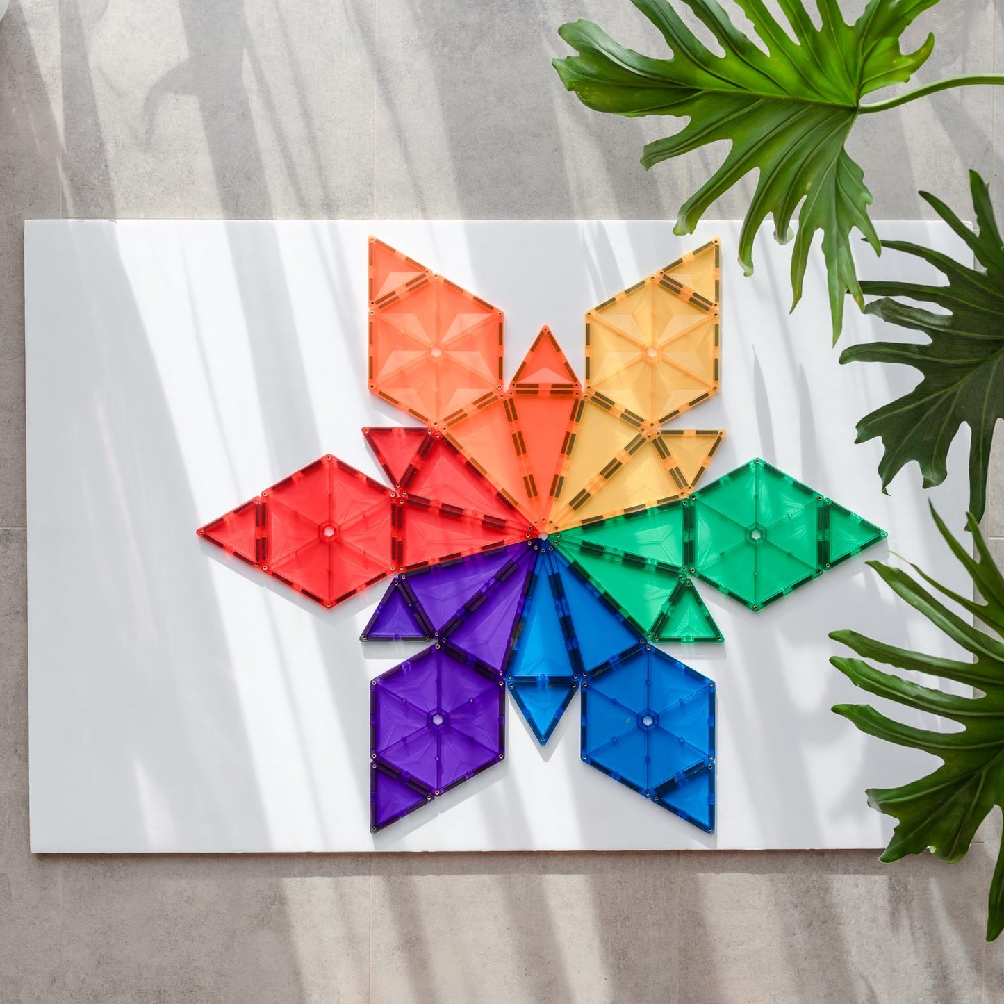 30 Piece Rainbow Geometry Pack - Connetix Tiles