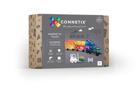 50 Piece Rainbow Transport Pack - Connetix Tiles