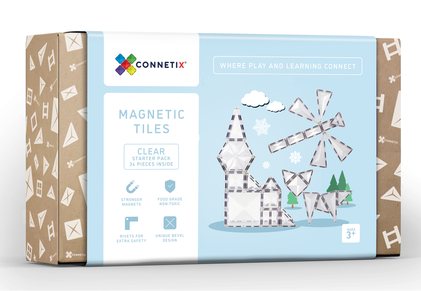 34 Piece Clear Starter Pack - Connetix Tiles