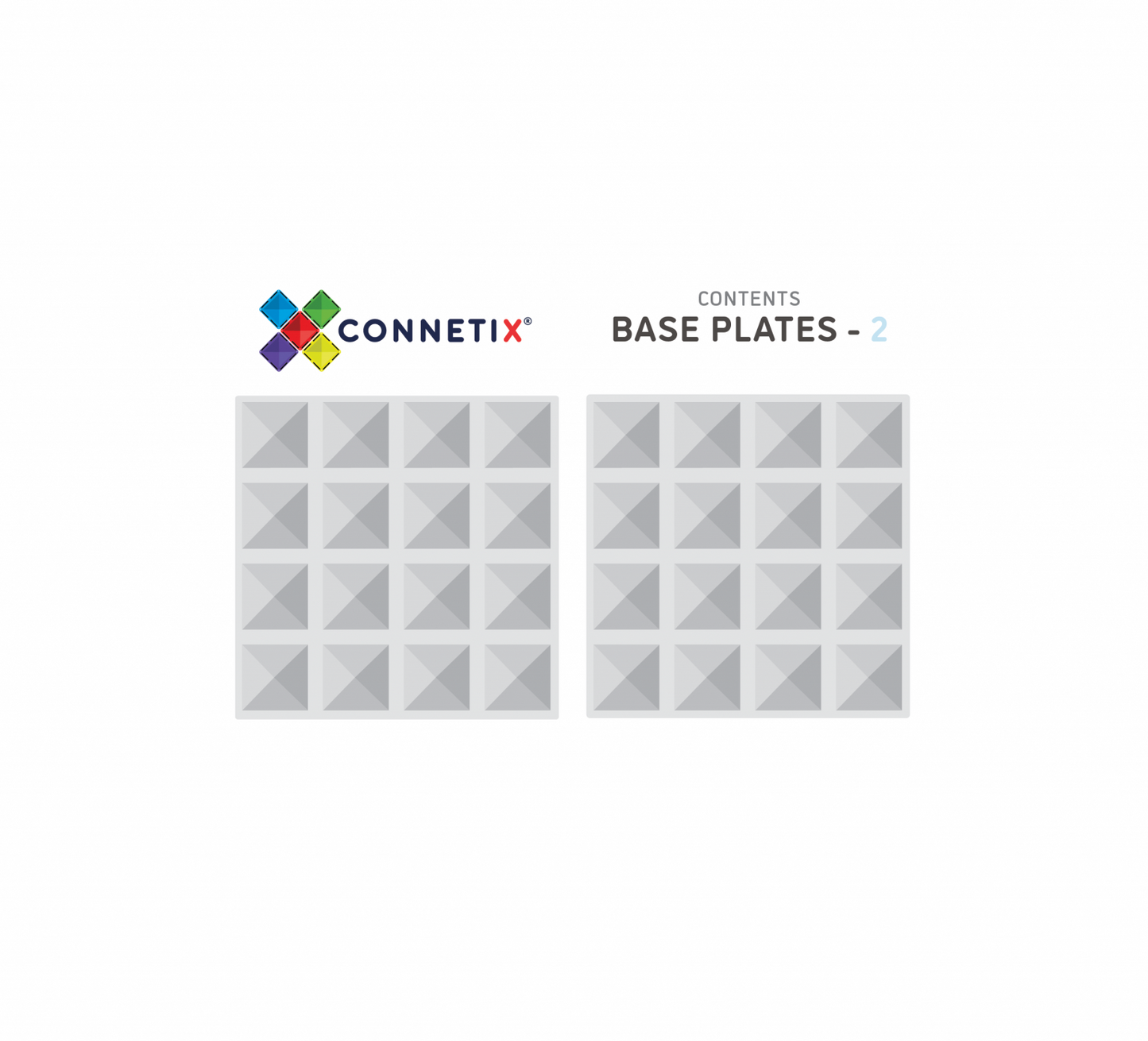 2 Piece Clear Base Plate Pack - Connetix Tiles