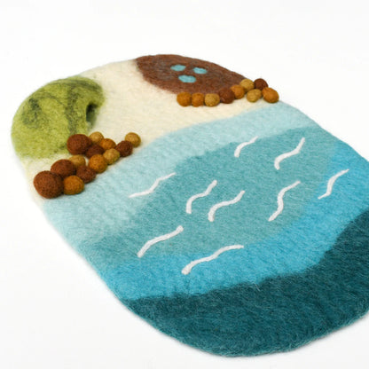 Sea, Beach and Rockpool Felt Playscape - Small