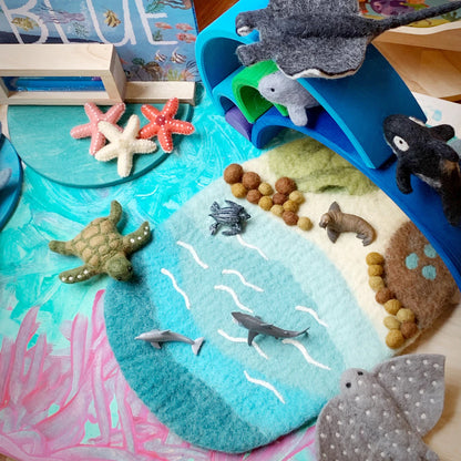 Sea, Beach and Rockpool Felt Playscape - Small