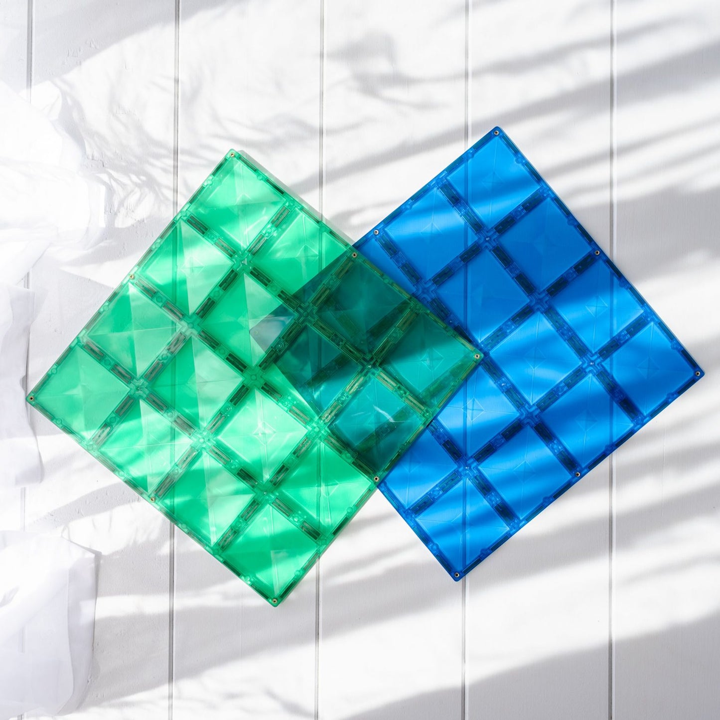 2 Piece Base Plate Green & Blue Pack - Connetix Tiles