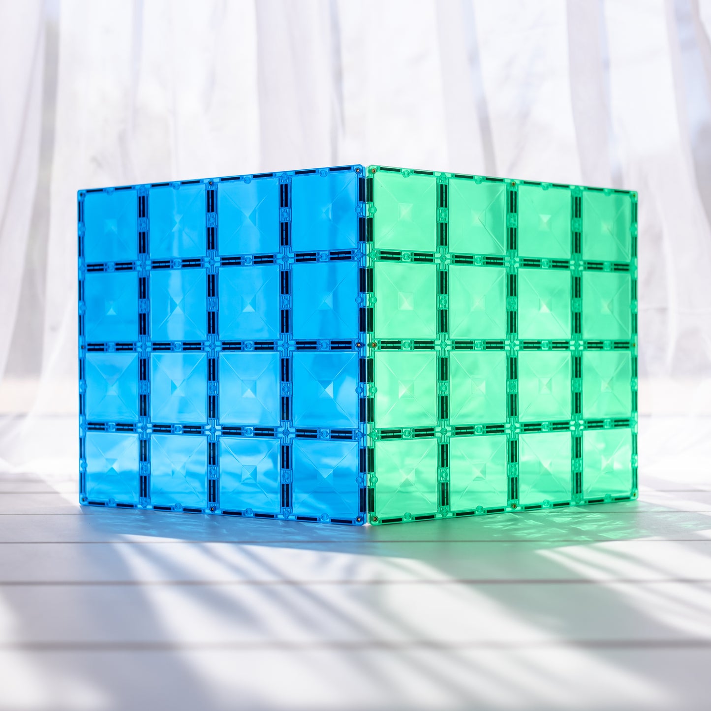2 Piece Base Plate Green & Blue Pack - Connetix Tiles
