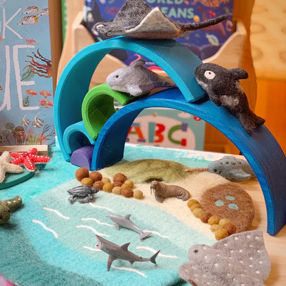 Sea, Beach and Rockpool Felt Playscape - Small