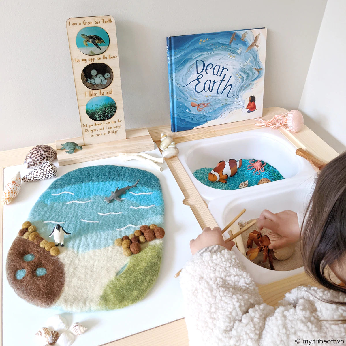 Sea, Beach and Rockpool Felt Playscape - Small