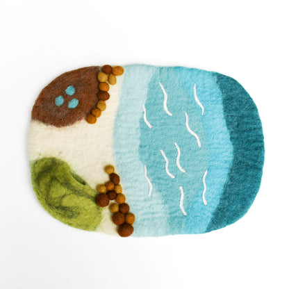 Sea, Beach and Rockpool Felt Playscape - Small