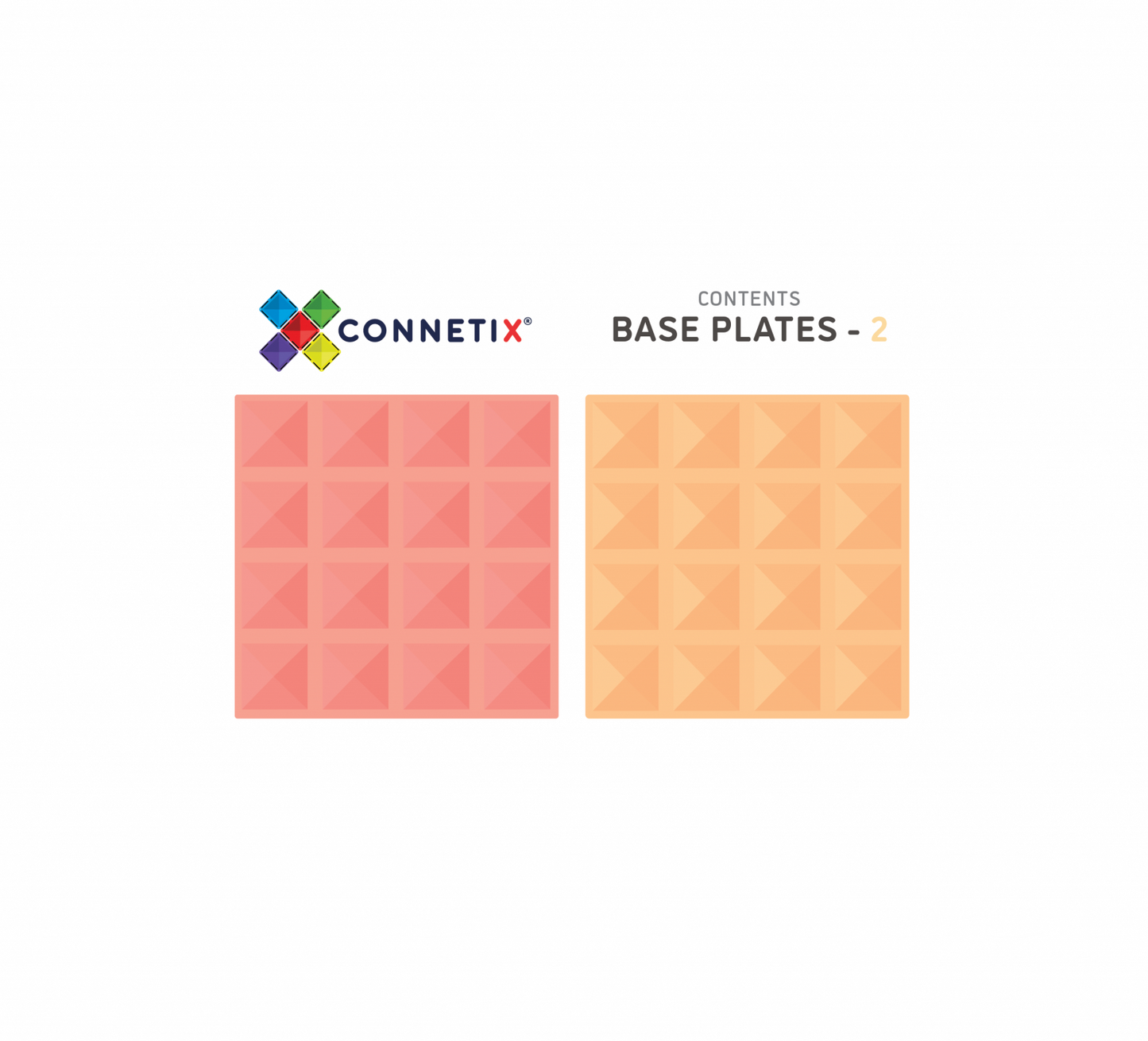 2 Piece Base Plate Lemon & Peach Pack - Connetix Tiles