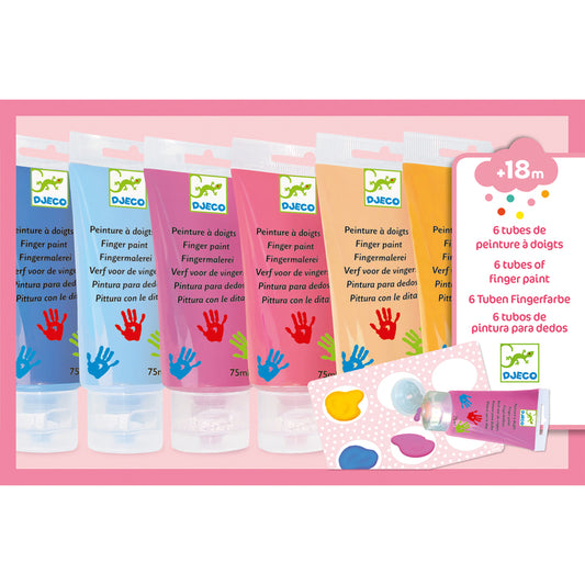 6 Finger Paint Tubes - Sweet or Bright pack.