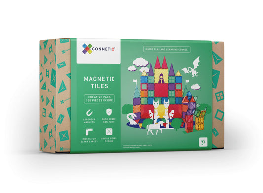 100 Piece Rainbow Creative Pack - Connetix Tiles