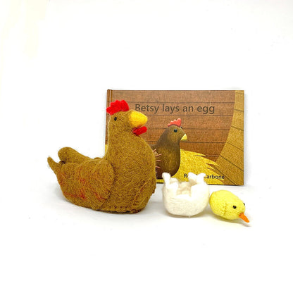 Betsy Lays an Egg Book + Felt Hen, Chick and Egg!