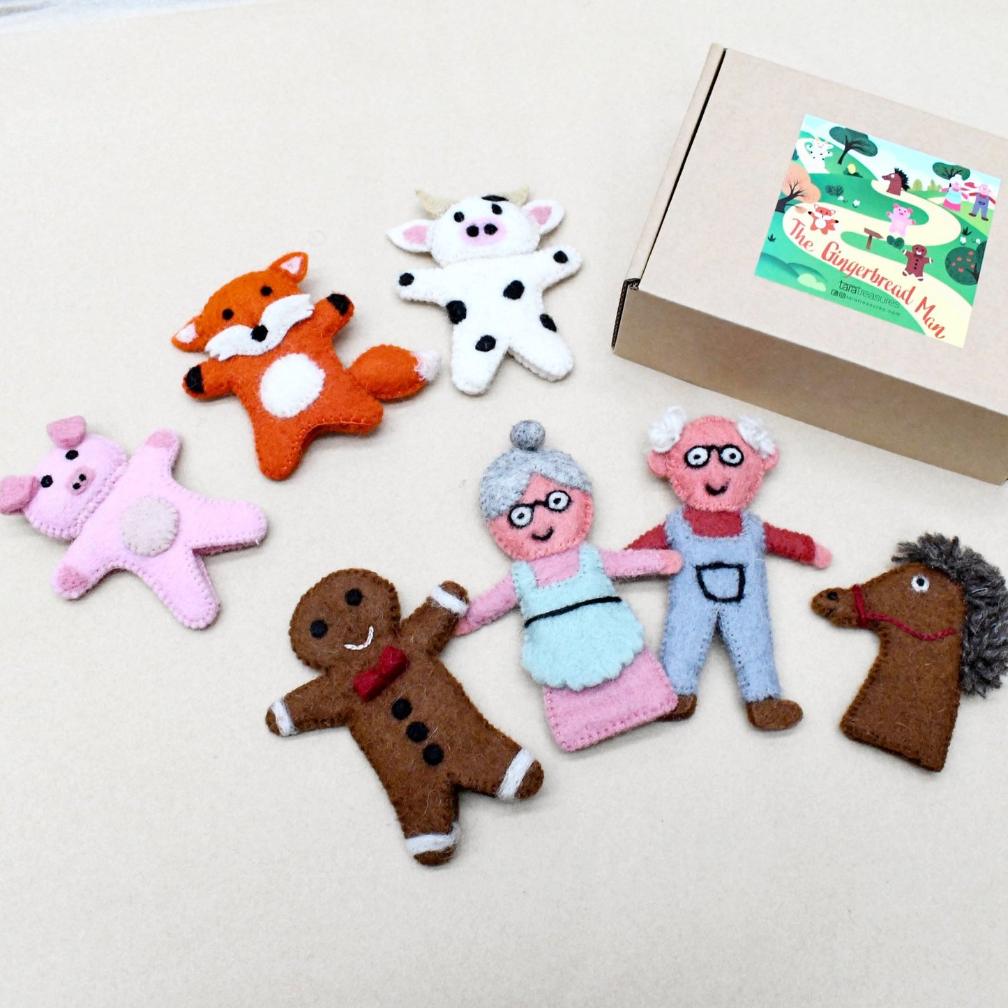Gingerbread Man Story, Finger Puppet Set