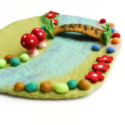 Fairy River and Bridge Felt Playscape - Small