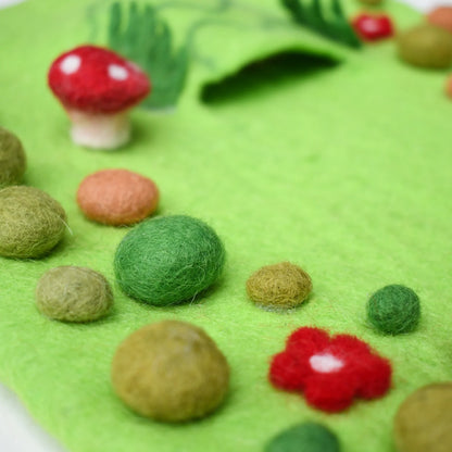 Fairy Toadstool Garden Felt Playscape - Small