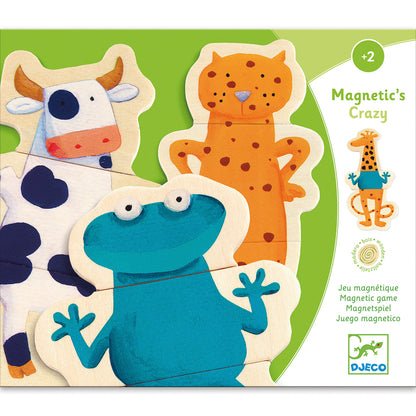 Wooden Magnetic Crazy animals set Puzzle