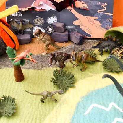 Dinosaur Land with Volcano Felt Playscape - Large