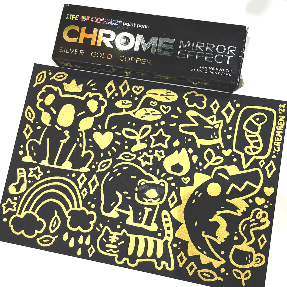 Chrome Mirror Effect Acrylic Paint Pens 3mm Medium Tip