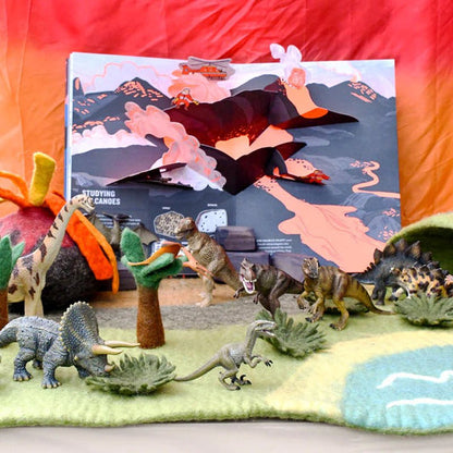 Dinosaur Land with Volcano Felt Playscape - Large