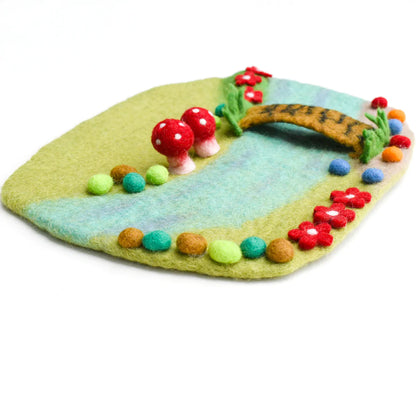 Fairy River and Bridge Felt Playscape - Small