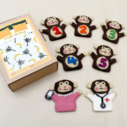 Five little monkeys, finger puppet se