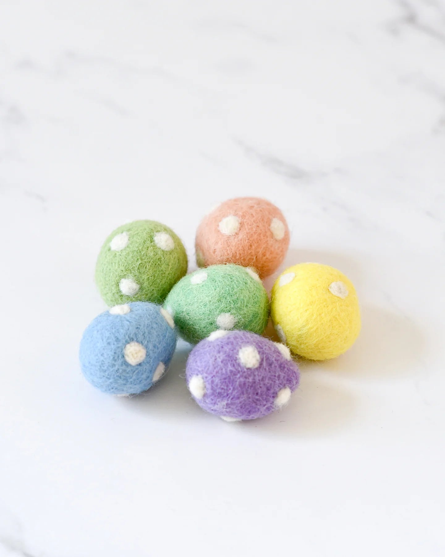 Felt Polka Dot Eggs - Set of 6