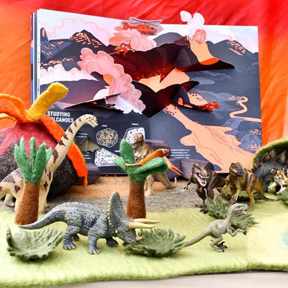 Dinosaur Land with Volcano Felt Playscape - Large