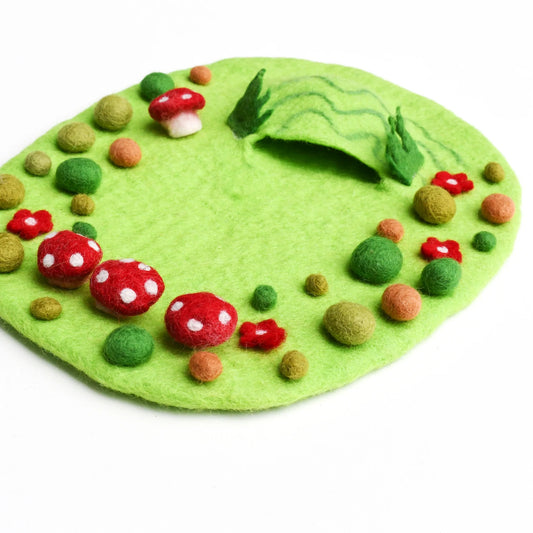 Fairy Toadstool Garden Felt Playscape - Small